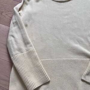 Gap Butter Yellow Crewneck Sweater with Ribbed Hem